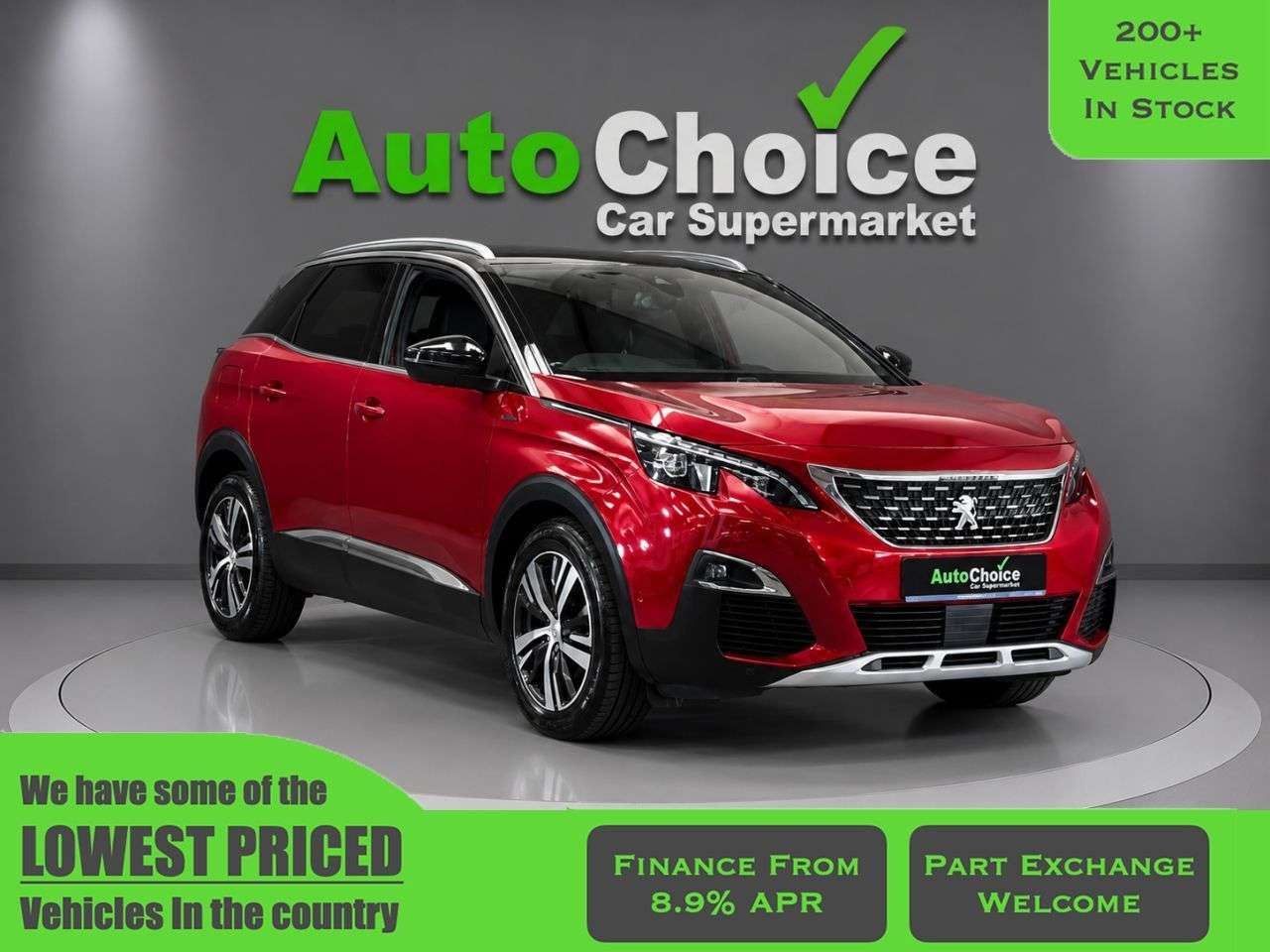 A 2018 PEUGEOT 3008 1.6 THP GT Line SUV 5dr Petrol EAT Euro 6 (s/s) (165 ps) in Blackburn Finan A 2018 PEUGEOT 3008 1.6 THP GT Line SUV 5dr Petrol EAT Euro 6 (s/s) (165 ps) in Blackburn Finan