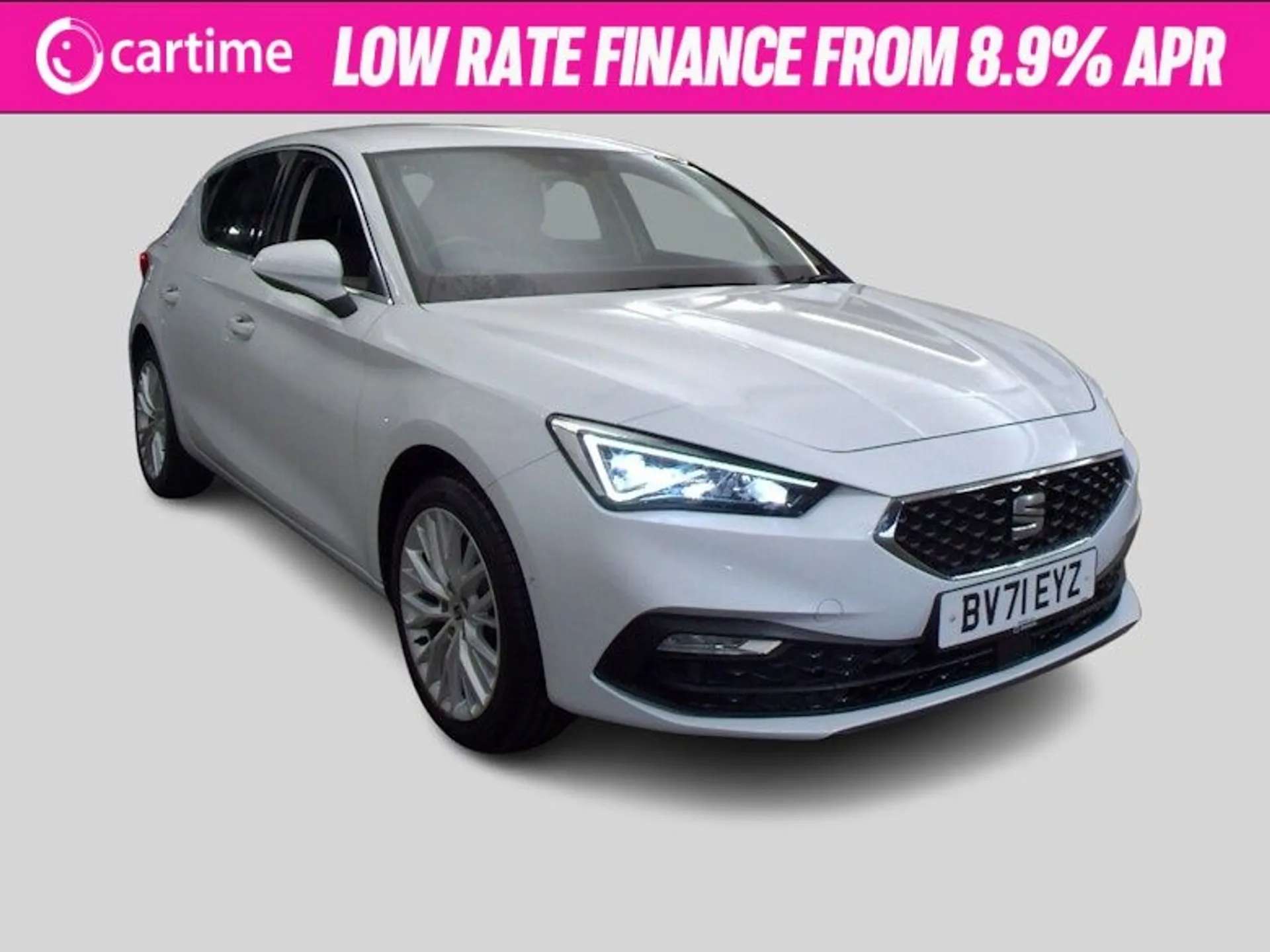 A 2021 SEAT LEON 1.4 XCELLENCE DSG 5d 202 BHP Heated Seats / Steering Wheel, Rear View Camera, Digital Cockpit, Apple CarPlay / Android Auto, Cruise Control Nevada Whi A 2021 SEAT LEON 1.4 XCELLENCE DSG 5d 202 BHP Heated Seats / Steering Wheel, Rear View Camera, Digital Cockpit, Apple CarPlay / Android Auto, Cruise Control Nevada Whi