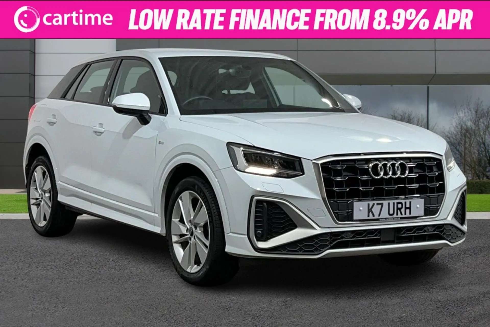 A 2021 AUDI Q2 1.5 TFSI S LINE 5d 148 BHP Powered Tailgate, DAB Digital Radio, Bluetooth, 8.3-Inch MMI Display, Cruise Control Glacier White, 18-Inch Alloy Wheels A 2021 AUDI Q2 1.5 TFSI S LINE 5d 148 BHP Powered Tailgate, DAB Digital Radio, Bluetooth, 8.3-Inch MMI Display, Cruise Control Glacier White, 18-Inch Alloy Wheels