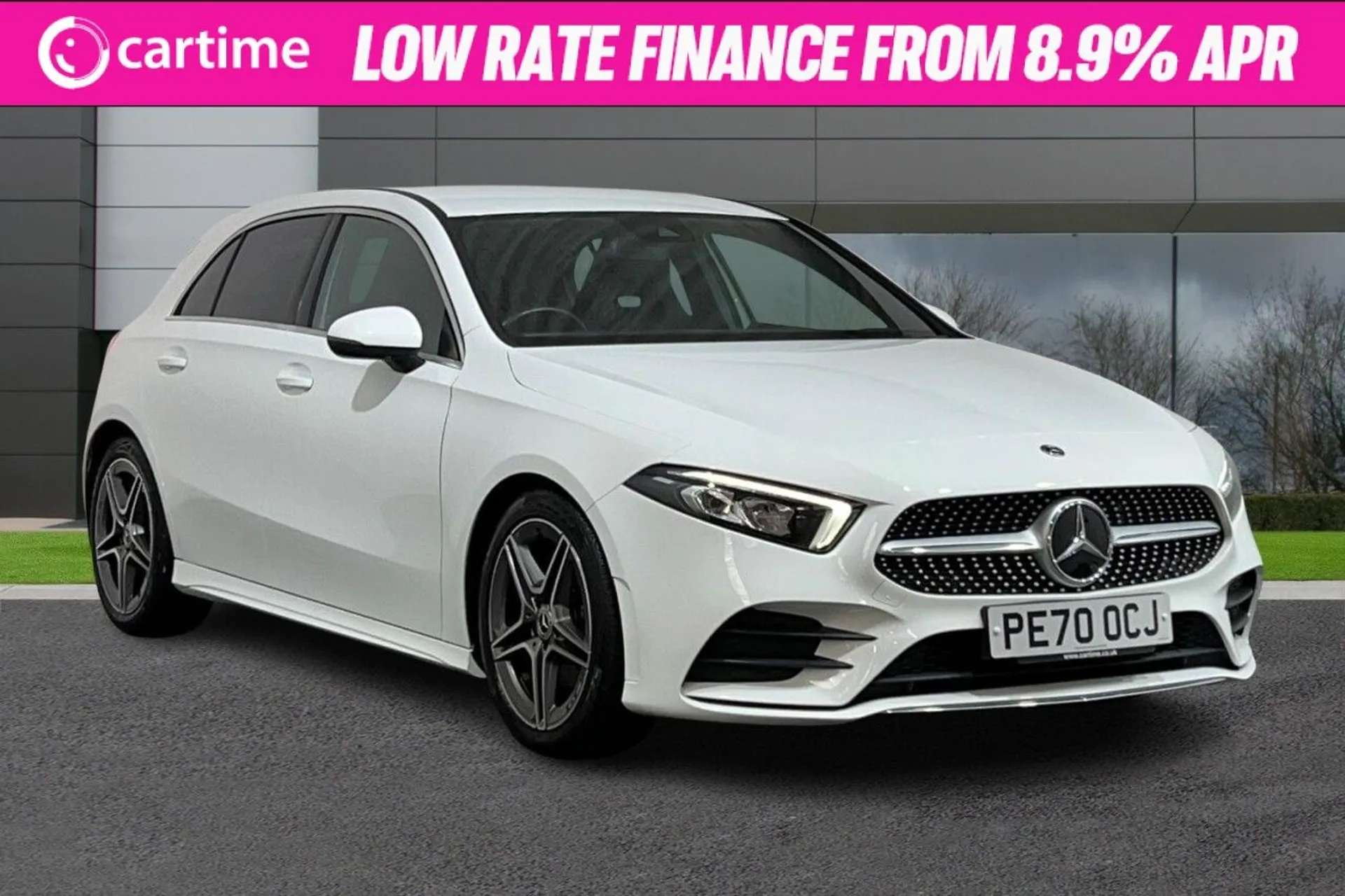 A 2020 MERCEDES-BENZ A-CLASS 1.3 A 180 AMG LINE 5d 135 BHP Reverse Camera, 7-Inch Digital Display, Privacy Glass, MBUX Multimedia, Satellite Navigation Polar White, 18-Inch Alloy A 2020 MERCEDES-BENZ A-CLASS 1.3 A 180 AMG LINE 5d 135 BHP Reverse Camera, 7-Inch Digital Display, Privacy Glass, MBUX Multimedia, Satellite Navigation Polar White, 18-Inch Alloy