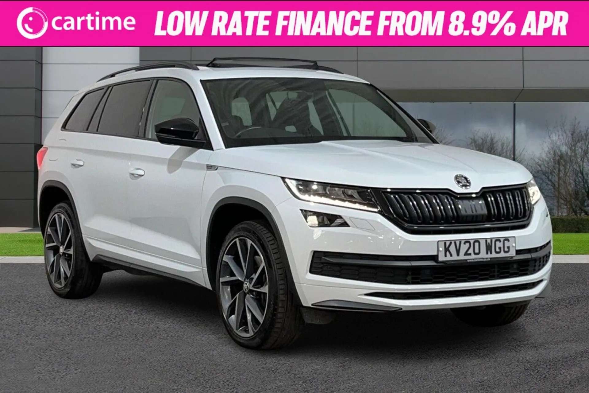 A 2020 SKODA KODIAQ 2.0 SPORTLINE TDI SCR DSG 5d 188 BHP Satellite Navigation, Panoramic Roof, Matrix Headlights, Black Sport Styling, Digital Cockpit Moon White, 20in Al A 2020 SKODA KODIAQ 2.0 SPORTLINE TDI SCR DSG 5d 188 BHP Satellite Navigation, Panoramic Roof, Matrix Headlights, Black Sport Styling, Digital Cockpit Moon White, 20in Al