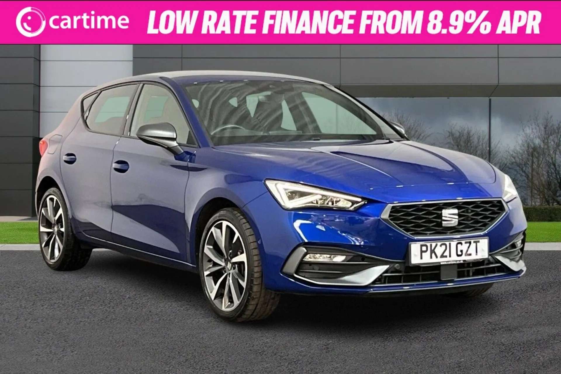 A 2021 SEAT LEON 1.4 FR SPORT DSG 5d 202 BHP Wireless Apple CarPlay, Heated Steering Wheel, Wireless Phone Charging, Digital Cockpit, Tinted Windows Mystery Blue, 18In A 2021 SEAT LEON 1.4 FR SPORT DSG 5d 202 BHP Wireless Apple CarPlay, Heated Steering Wheel, Wireless Phone Charging, Digital Cockpit, Tinted Windows Mystery Blue, 18In