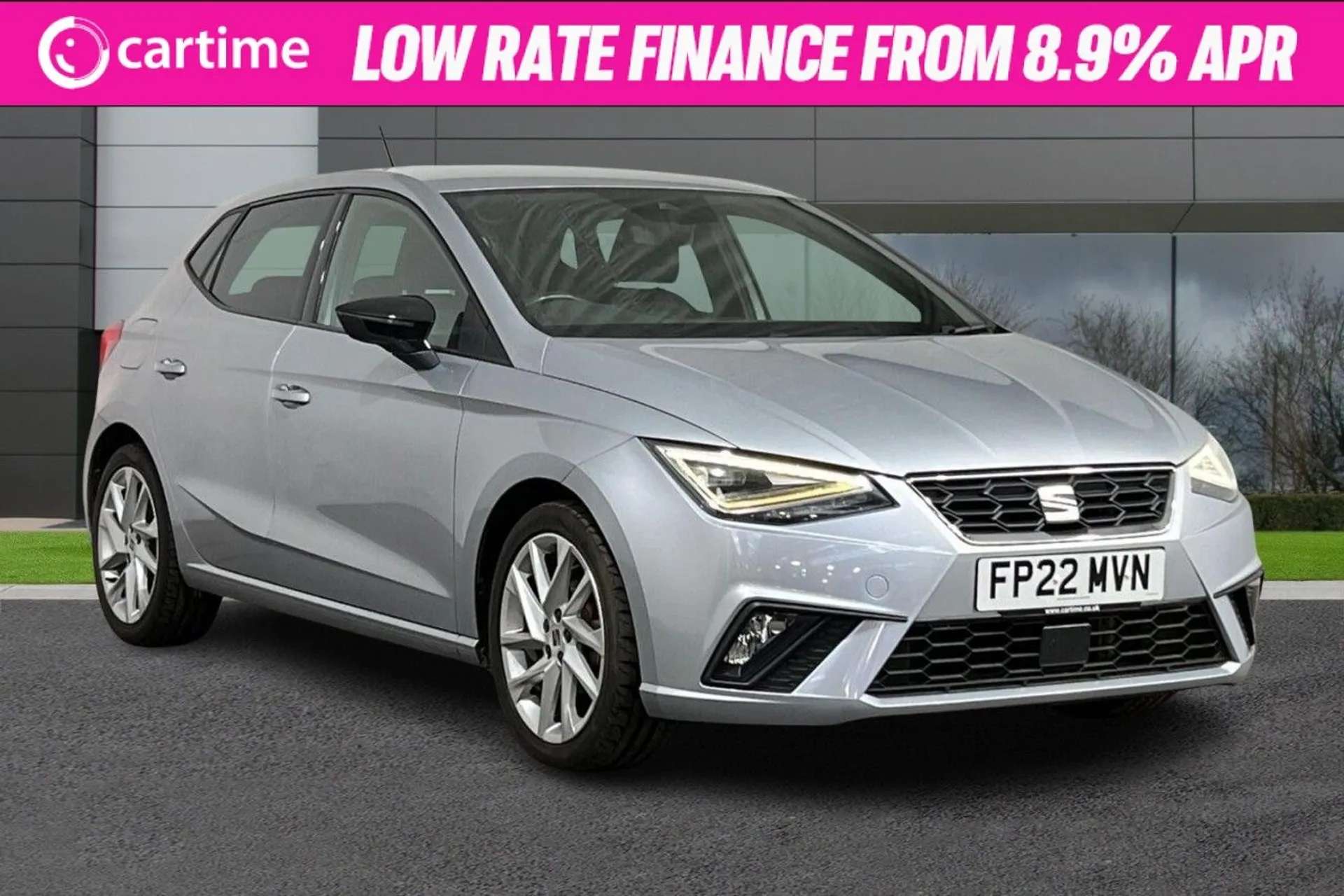 A 2022 SEAT IBIZA 1.0 TSI FR 5d 94 BHP Cruise Control, Android Auto/Apple CarPlay, Auto LED Headlights, 8-Inch Touchscreen, Privacy Glass Urban Silver, 17-Inch Alloy Wh A 2022 SEAT IBIZA 1.0 TSI FR 5d 94 BHP Cruise Control, Android Auto/Apple CarPlay, Auto LED Headlights, 8-Inch Touchscreen, Privacy Glass Urban Silver, 17-Inch Alloy Wh