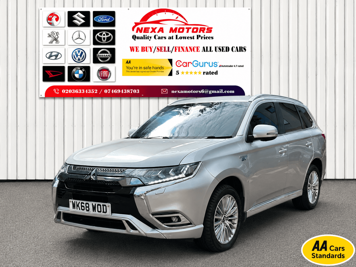 A 2018 MITSUBISHI OUTLANDER 2.4h TwinMotor 13.8kWh 4h SUV 5dr Petrol Plug-in Hybrid CVT 4WD Euro 6 (s/s) (209 ps) A 2018 MITSUBISHI OUTLANDER 2.4h TwinMotor 13.8kWh 4h SUV 5dr Petrol Plug-in Hybrid CVT 4WD Euro 6 (s/s) (209 ps)