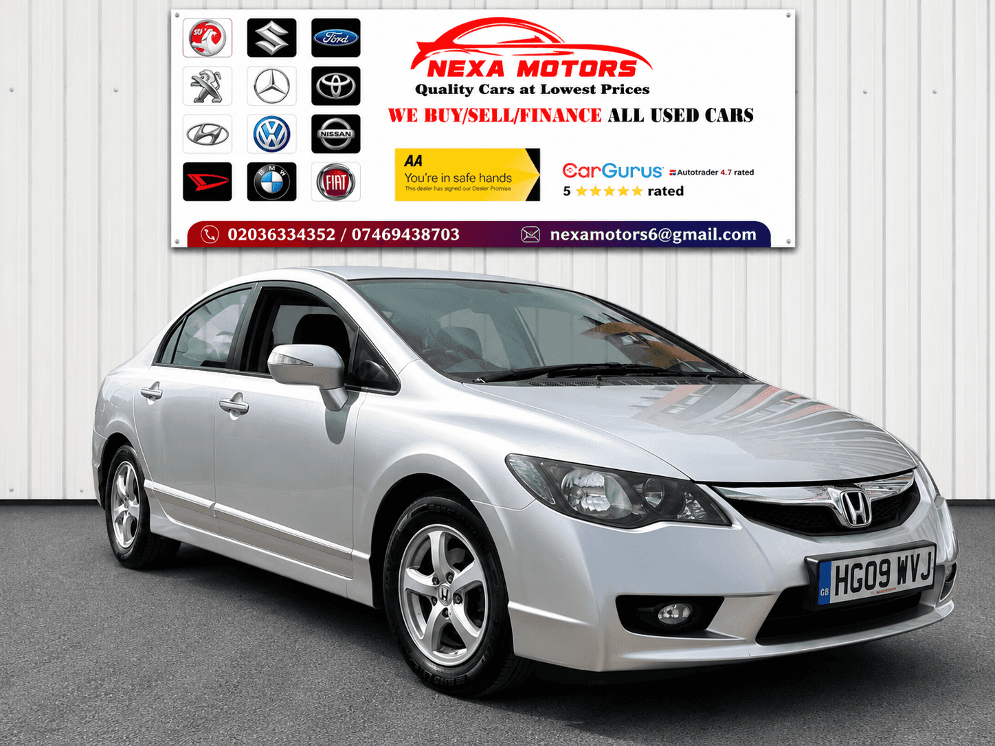 A 2009 HONDA CIVIC 1.3 IMA ES Saloon 4dr Petrol Hybrid Automatic (109 g/km, 93 bhp) A 2009 HONDA CIVIC 1.3 IMA ES Saloon 4dr Petrol Hybrid Automatic (109 g/km, 93 bhp)