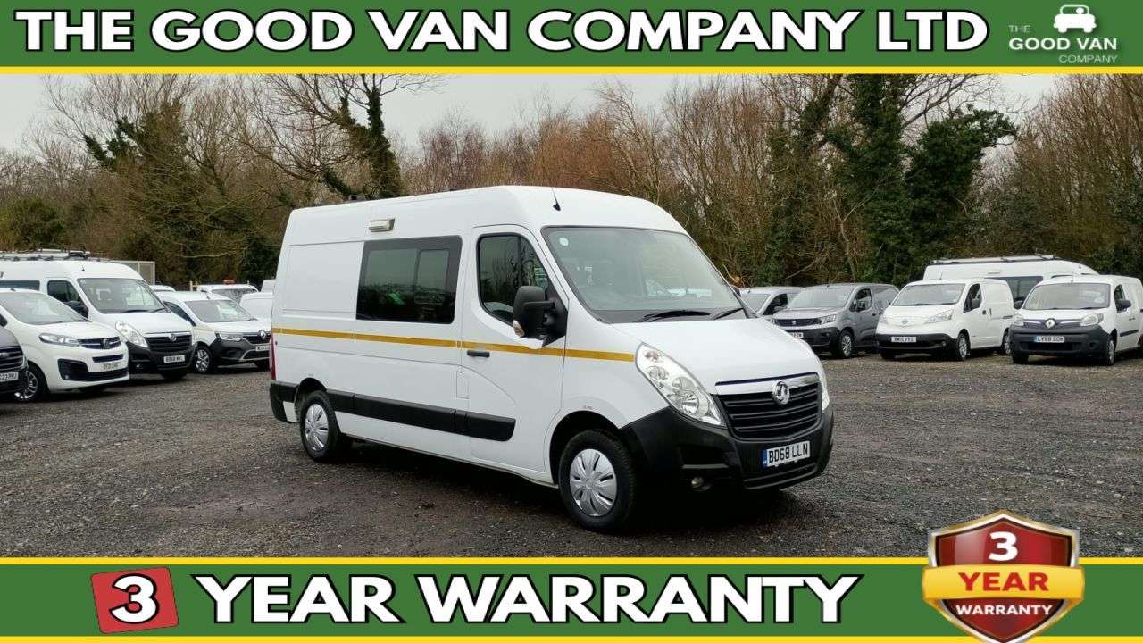 A 2019 VAUXHALL MOVANO L2 H2 Crew Van with Integrated Mess Unit With Air Conditioning Cdti 130 PS. A 2019 VAUXHALL MOVANO L2 H2 Crew Van with Integrated Mess Unit With Air Conditioning Cdti 130 PS.