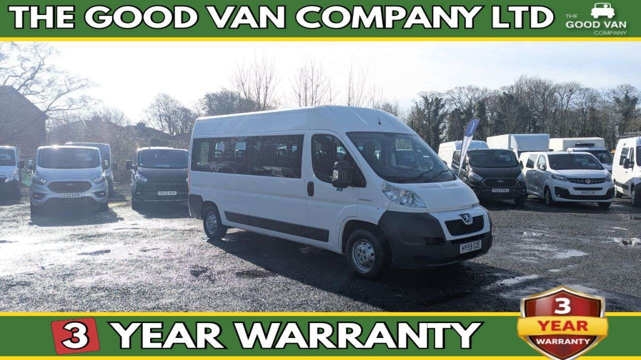 A 2009 PEUGEOT BOXER Minibus 17 Seat L3 H2 Lwb High Roof Hdi 160 PS 3.0 Ltr With Electric Window A 2009 PEUGEOT BOXER Minibus 17 Seat L3 H2 Lwb High Roof Hdi 160 PS 3.0 Ltr With Electric Window