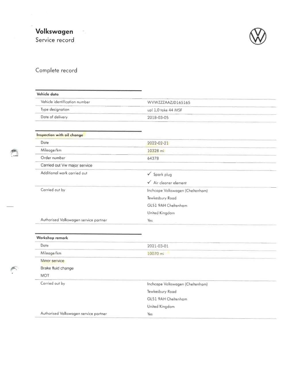 2018 VOLKSWAGEN UP! 2018 VOLKSWAGEN UP!