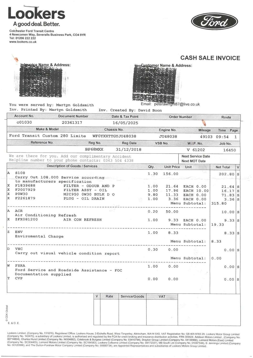 2018 FORD TRANSIT CUSTOM 2018 FORD TRANSIT CUSTOM