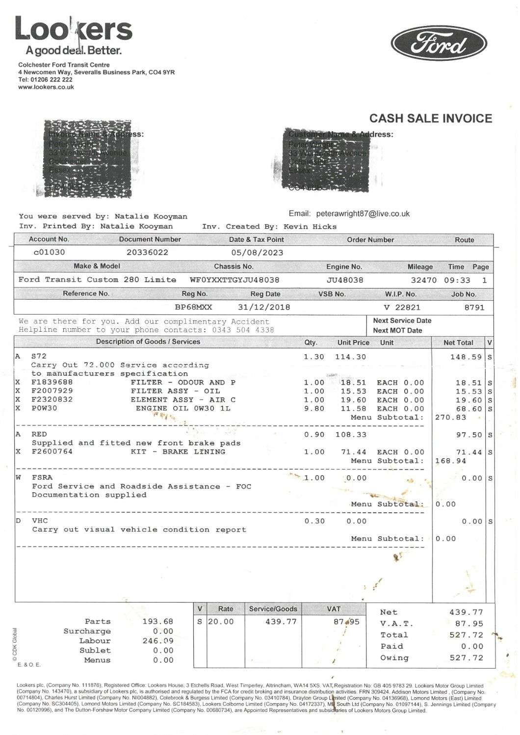 2018 FORD TRANSIT CUSTOM 2018 FORD TRANSIT CUSTOM