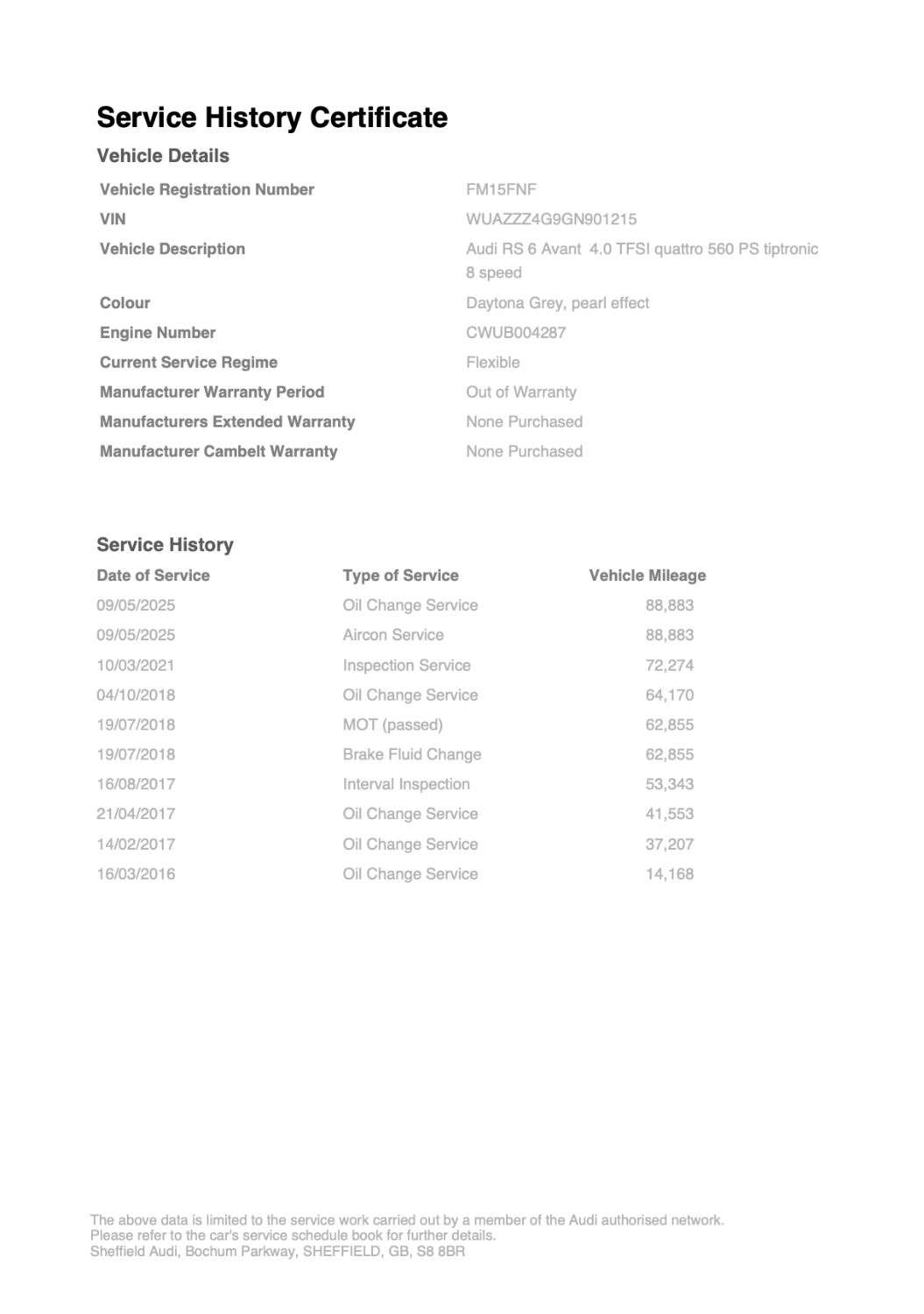 2015 AUDI RS6 AVANT 2015 AUDI RS6 AVANT