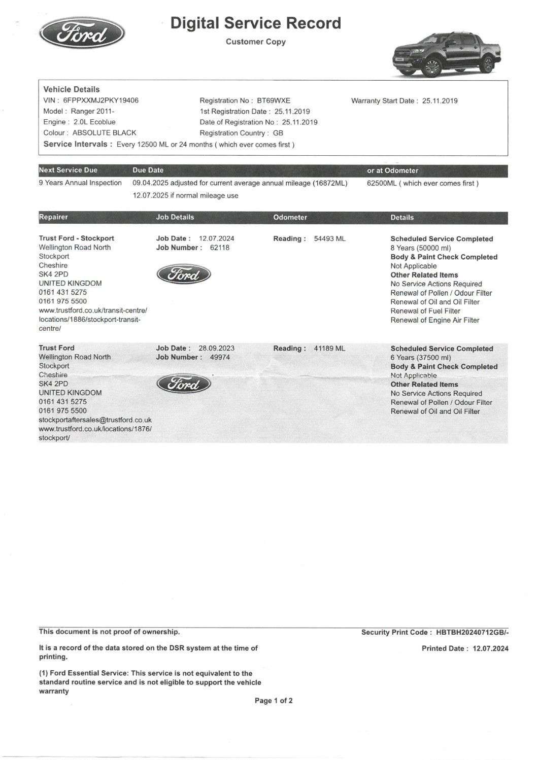 2019 FORD RANGER 2019 FORD RANGER