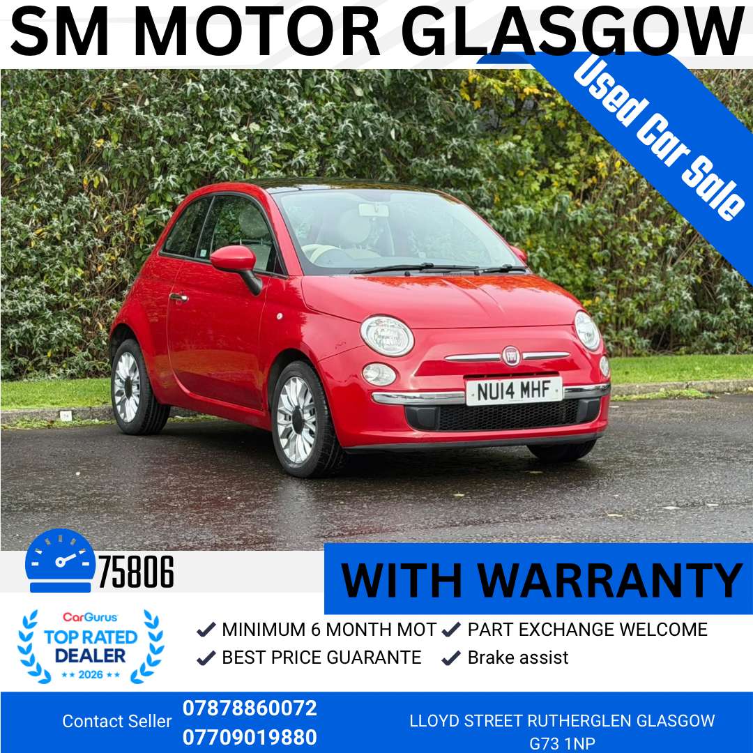 A 2014 FIAT 500 1.2 Lounge Hatchback 3dr Petrol Manual Euro 6 (s/s) (69 bhp) A 2014 FIAT 500 1.2 Lounge Hatchback 3dr Petrol Manual Euro 6 (s/s) (69 bhp)