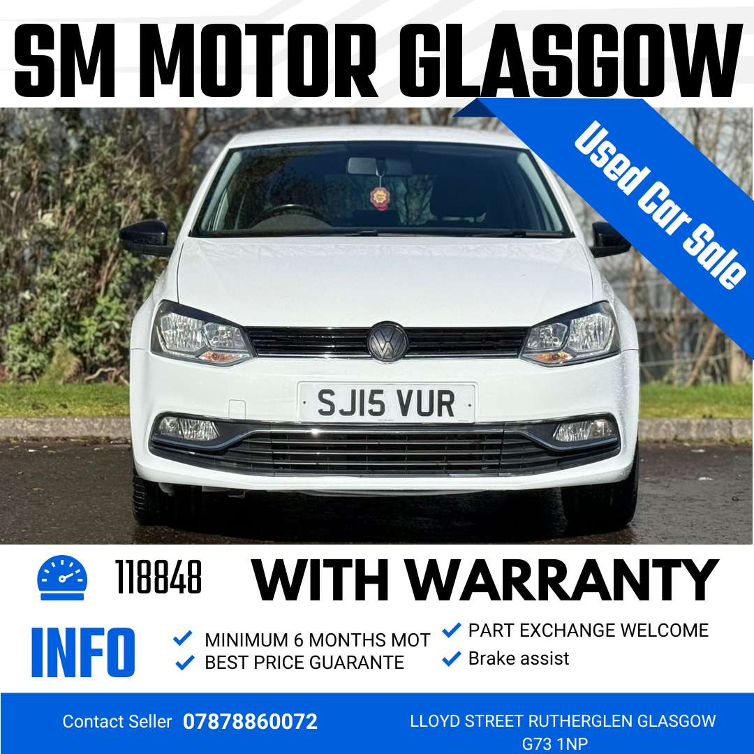 A 2015 VOLKSWAGEN POLO 1.0 BlueMotion Tech SE Design Hatchback 5dr Petrol Manual Euro 6 (s/s) (60 ps) A 2015 VOLKSWAGEN POLO 1.0 BlueMotion Tech SE Design Hatchback 5dr Petrol Manual Euro 6 (s/s) (60 ps)