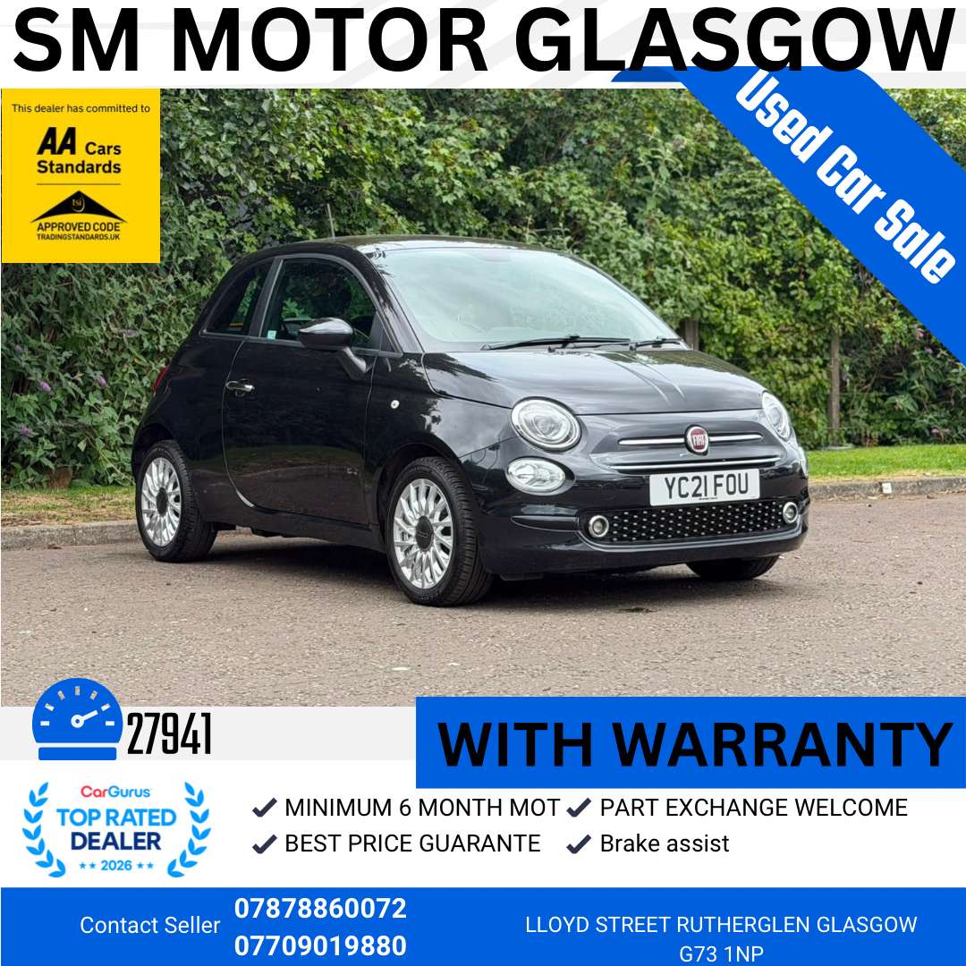 A 2021 FIAT 500 1.0 MHEV Lounge Hatchback 3dr Petrol Manual Euro 6 (s/s) (70 bhp) A 2021 FIAT 500 1.0 MHEV Lounge Hatchback 3dr Petrol Manual Euro 6 (s/s) (70 bhp)