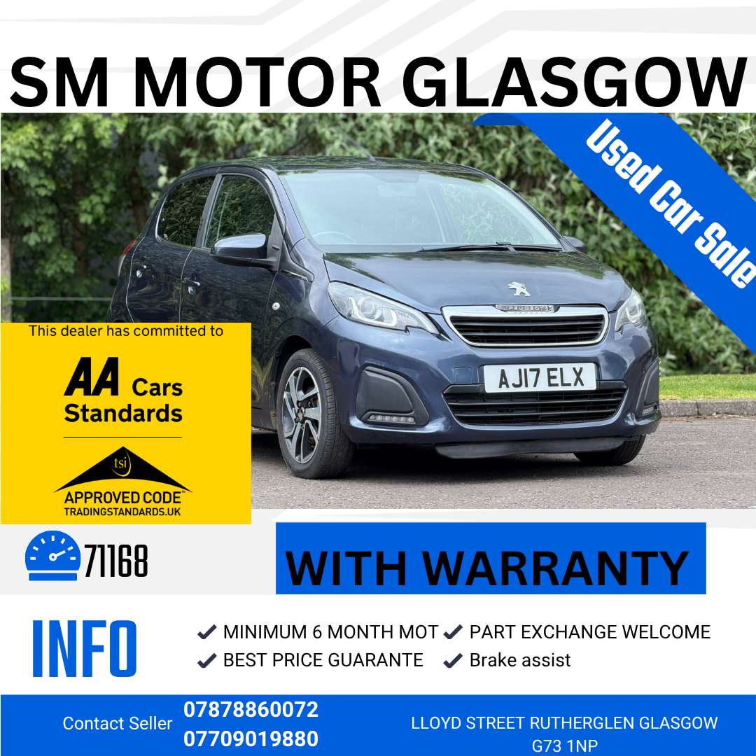 A 2017 PEUGEOT 108 1.2 PureTech Allure Hatchback 5dr Petrol Manual Euro 6 (82 ps) A 2017 PEUGEOT 108 1.2 PureTech Allure Hatchback 5dr Petrol Manual Euro 6 (82 ps)