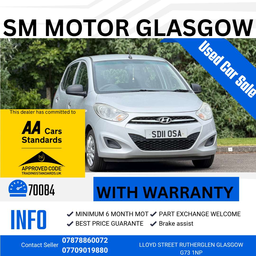 A 2011 HYUNDAI I10 1.2 Classic Hatchback 5dr Petrol Manual Euro 5 (85 bhp) A 2011 HYUNDAI I10 1.2 Classic Hatchback 5dr Petrol Manual Euro 5 (85 bhp)
