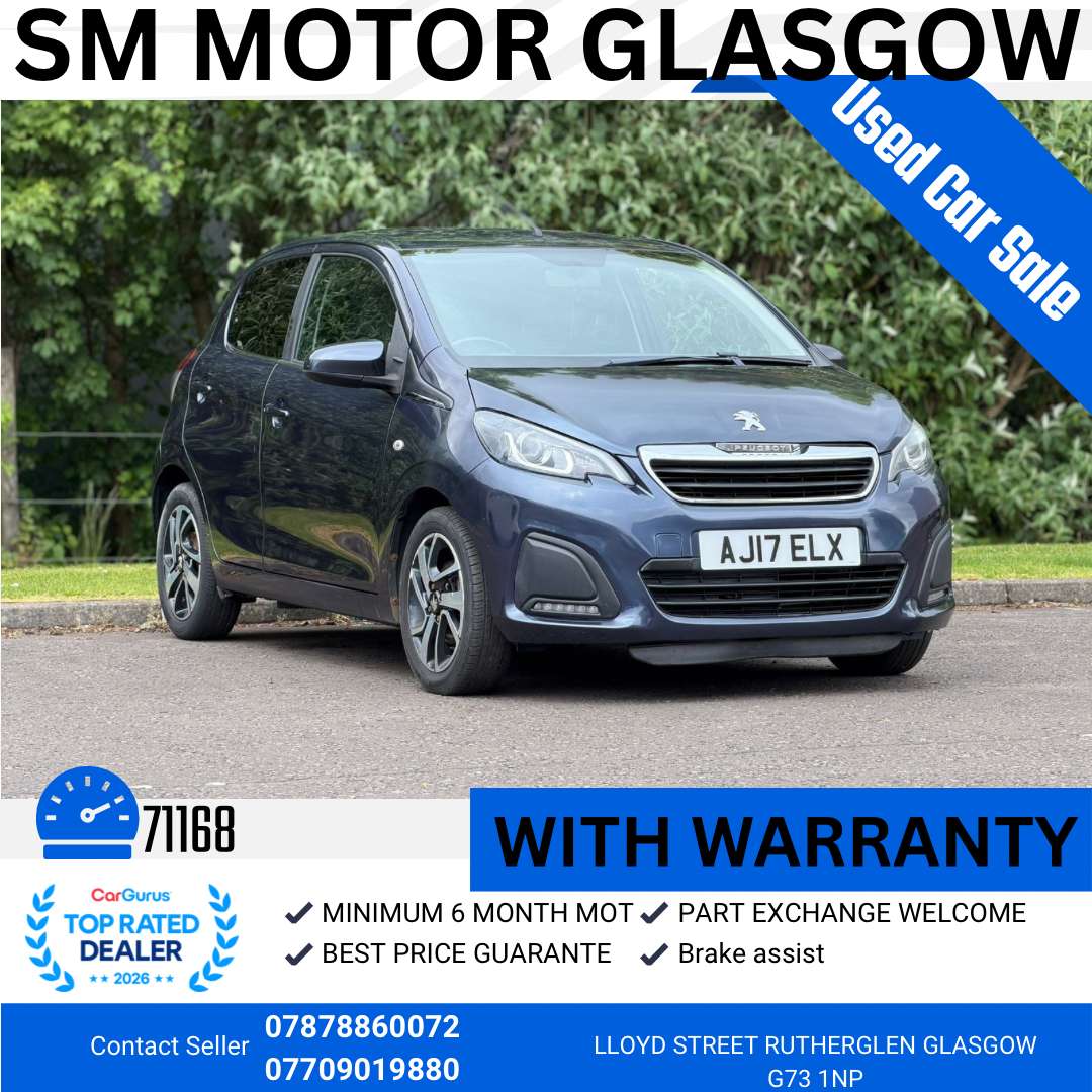 A 2017 PEUGEOT 108 1.2 PureTech Allure Hatchback 5dr Petrol Manual Euro 6 (82 ps) A 2017 PEUGEOT 108 1.2 PureTech Allure Hatchback 5dr Petrol Manual Euro 6 (82 ps)