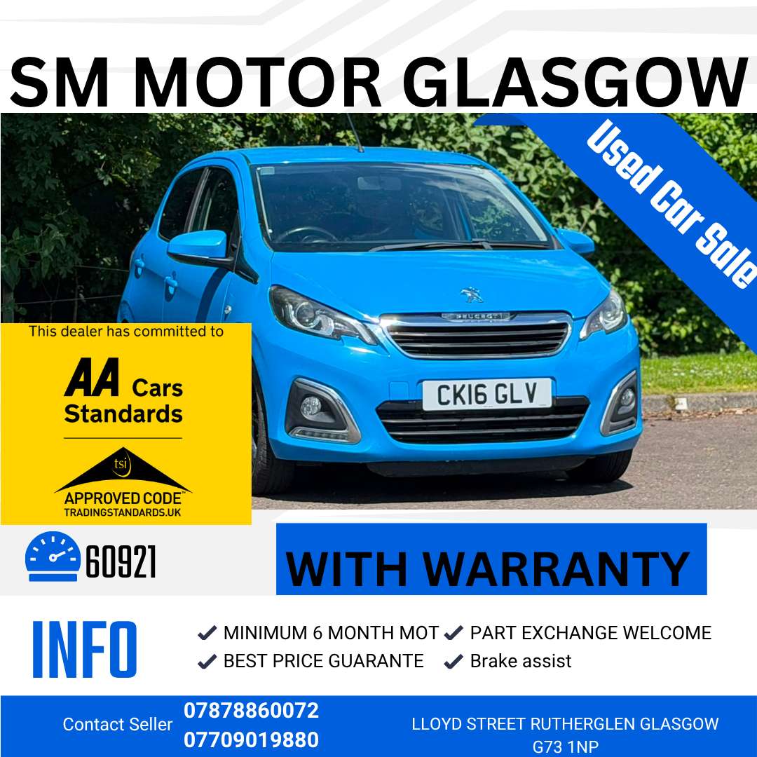 A 2016 PEUGEOT 108 1.2 PureTech Allure Hatchback 5dr Petrol Manual Euro 6 (82 ps) A 2016 PEUGEOT 108 1.2 PureTech Allure Hatchback 5dr Petrol Manual Euro 6 (82 ps)