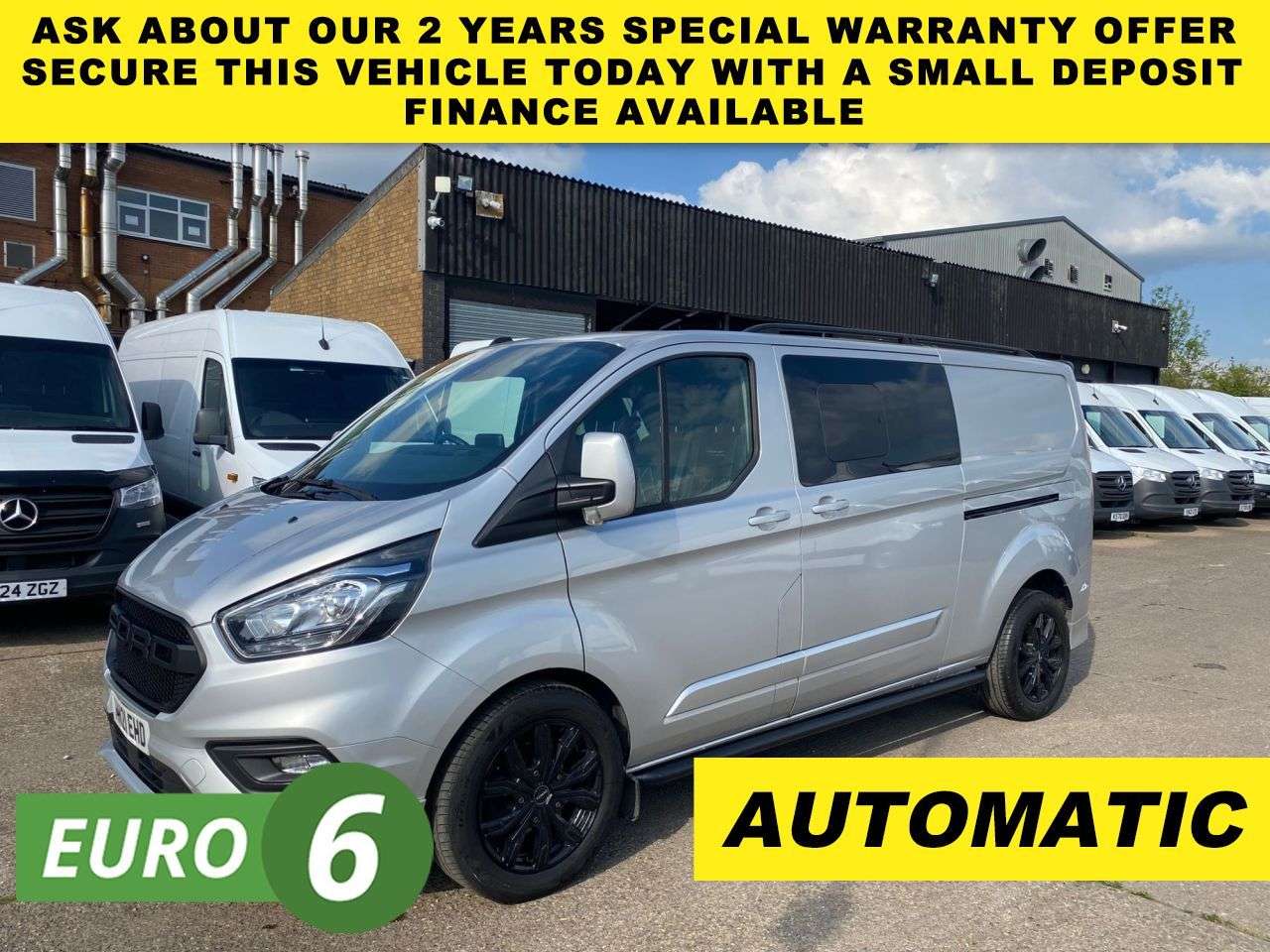 A 2021 FORD TRANSIT CUSTOM 2.0 TDCI T320 ECOBLUE LIMITED DOUBLE CREW CAB AUTOMATIC 130BHP. 66K MLS. AI A 2021 FORD TRANSIT CUSTOM 2.0 TDCI T320 ECOBLUE LIMITED DOUBLE CREW CAB AUTOMATIC 130BHP. 66K MLS. AI