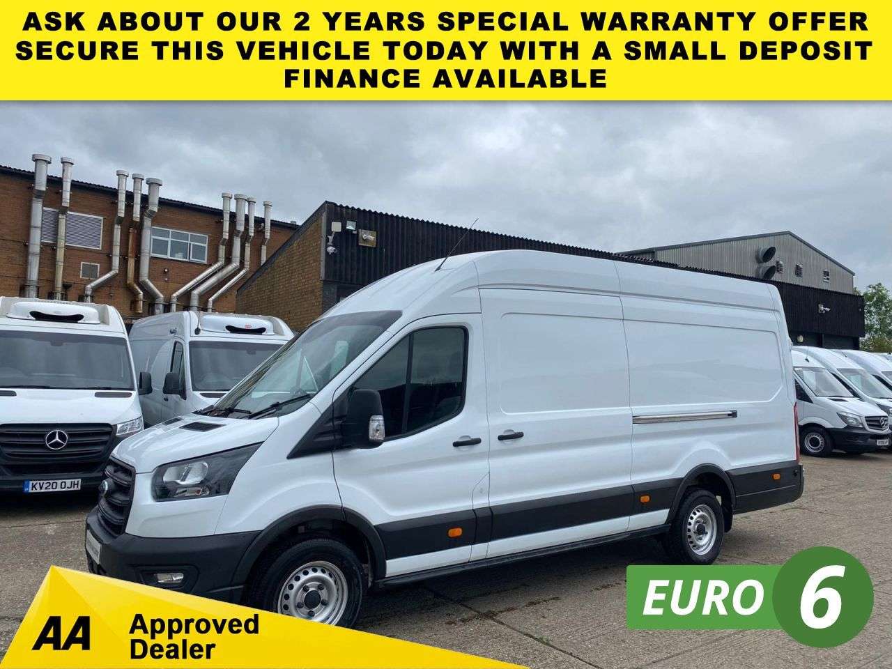 A 2023 FORD TRANSIT 2.0 TDCI T350 LEADER ECOBLUE L4 H3 XLWB JUMBO H/ROOF RWD 130BHP. 73K MILES. A 2023 FORD TRANSIT 2.0 TDCI T350 LEADER ECOBLUE L4 H3 XLWB JUMBO H/ROOF RWD 130BHP. 73K MILES.