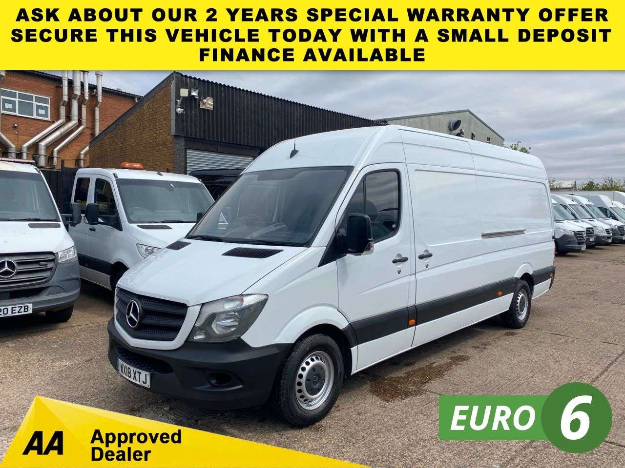 A 2018 MERCEDES-BENZ SPRINTER 2.1 316 CDI L3 H2 LWB H/ROOF 161BHP. RWD. AIRCON. FINANCE. EURO 6 ULEZ. PX A 2018 MERCEDES-BENZ SPRINTER 2.1 316 CDI L3 H2 LWB H/ROOF 161BHP. RWD. AIRCON. FINANCE. EURO 6 ULEZ. PX