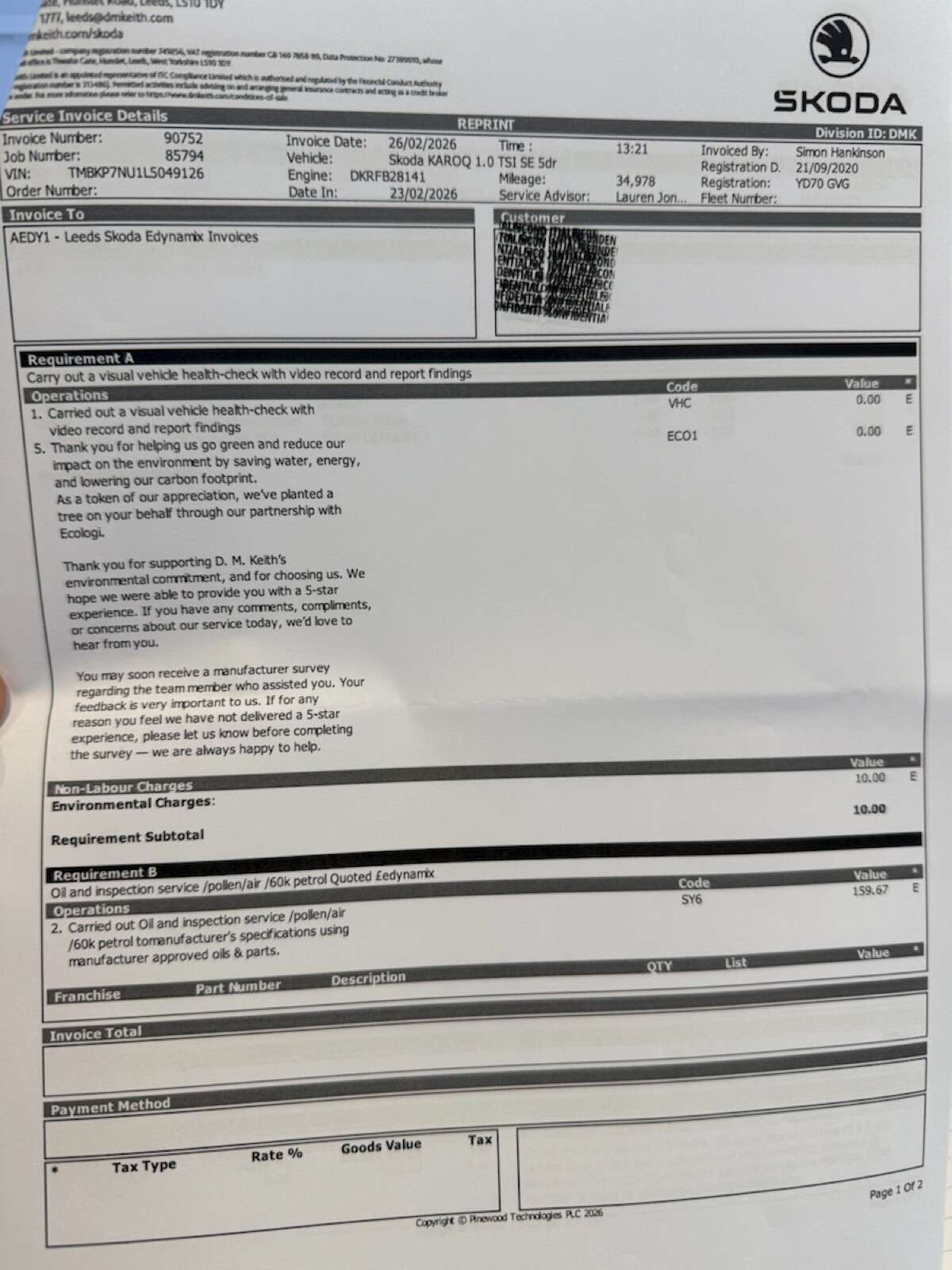 A 2020 SKODA KAROQ 1.0 TSI SE SUV 5dr Petrol Manual Euro 6 (s/s) (116 ps) SKODA SERVICE'D A 2020 SKODA KAROQ 1.0 TSI SE SUV 5dr Petrol Manual Euro 6 (s/s) (116 ps) SKODA SERVICE'D