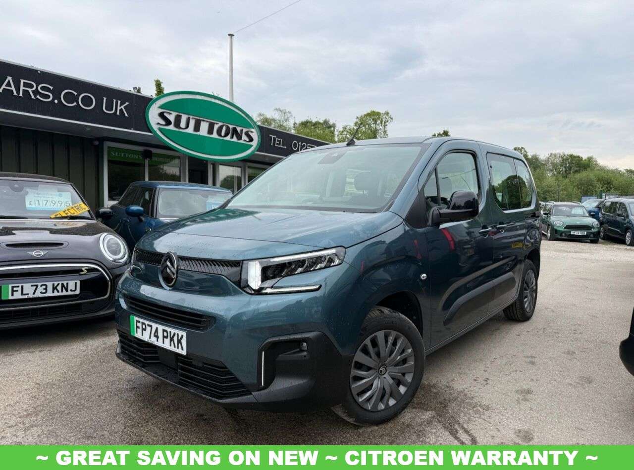 A 2024 CITROEN E-BERLINGO 52kWh PLUS M MPV 5dr Electric Auto (7.4kW Charger) (136 ps) BALANCE OF CITR A 2024 CITROEN E-BERLINGO 52kWh PLUS M MPV 5dr Electric Auto (7.4kW Charger) (136 ps) BALANCE OF CITR
