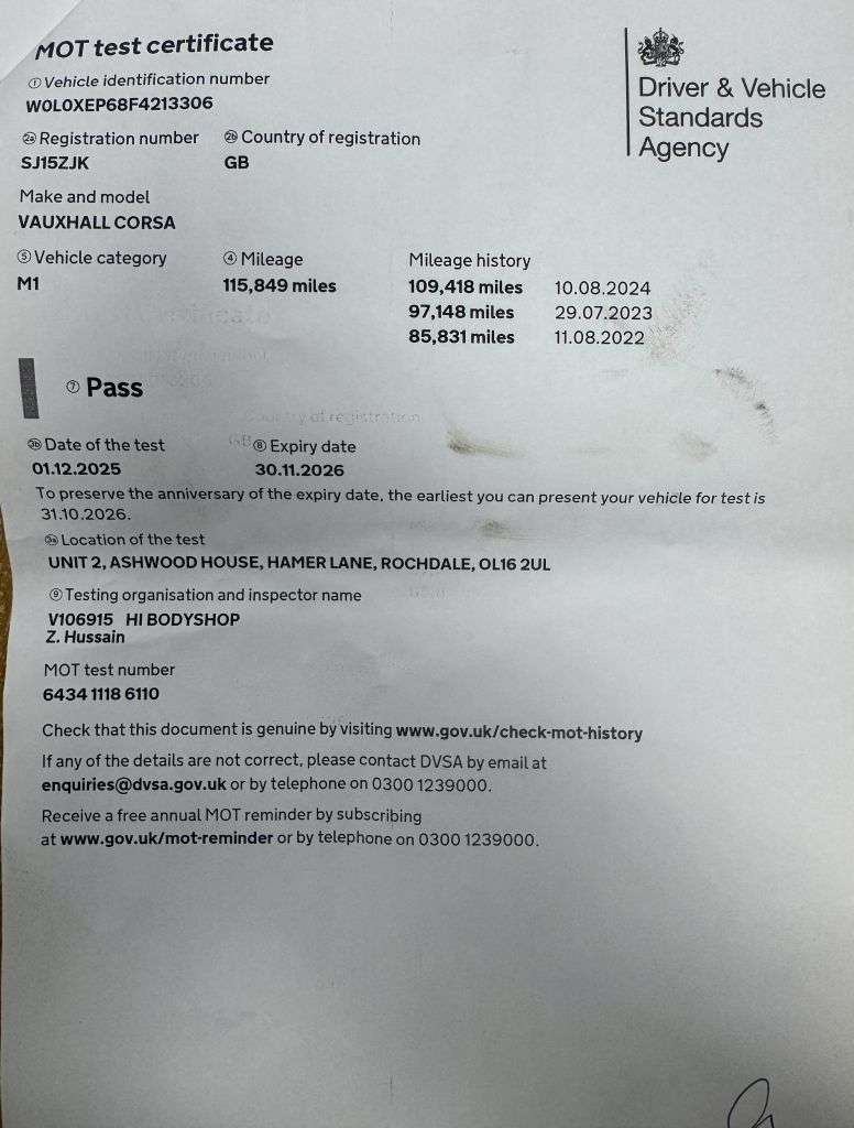 2015 VAUXHALL CORSA 2015 VAUXHALL CORSA