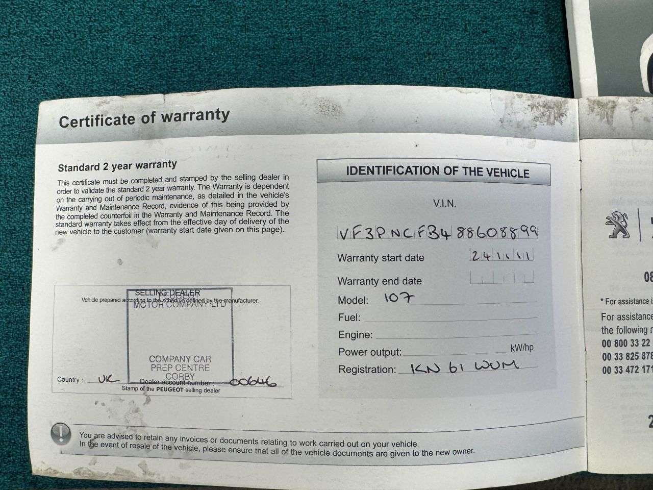 2011 PEUGEOT 107 2011 PEUGEOT 107