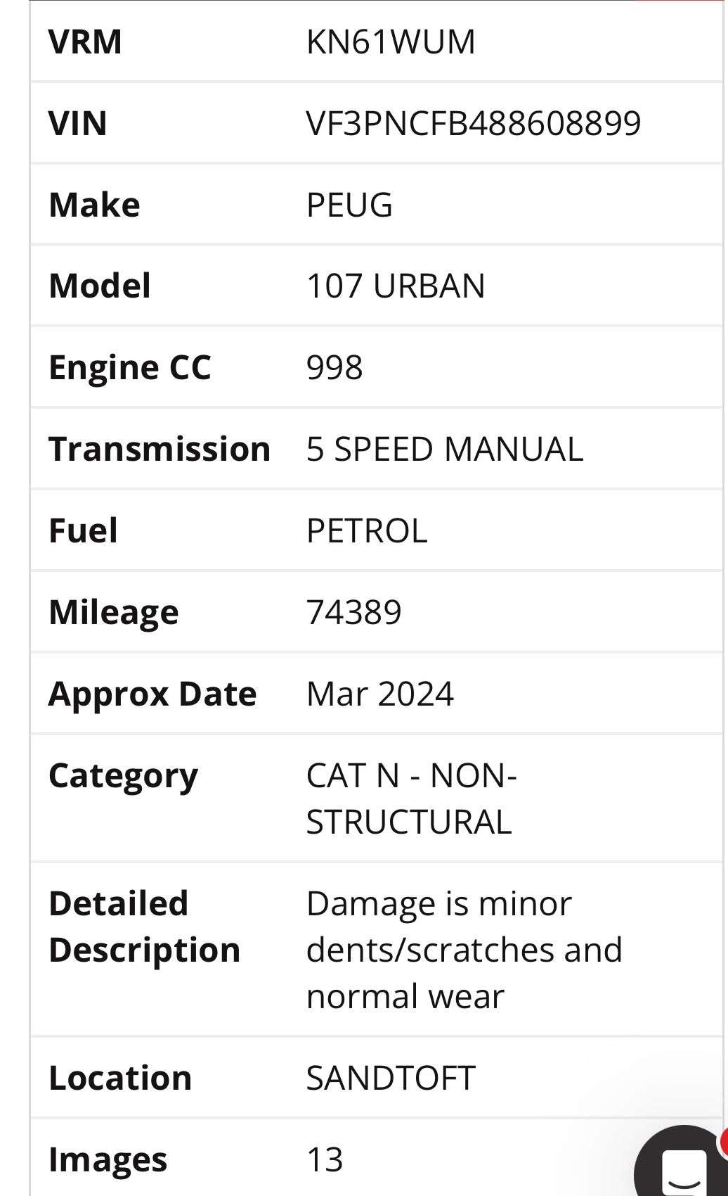 2011 PEUGEOT 107 2011 PEUGEOT 107