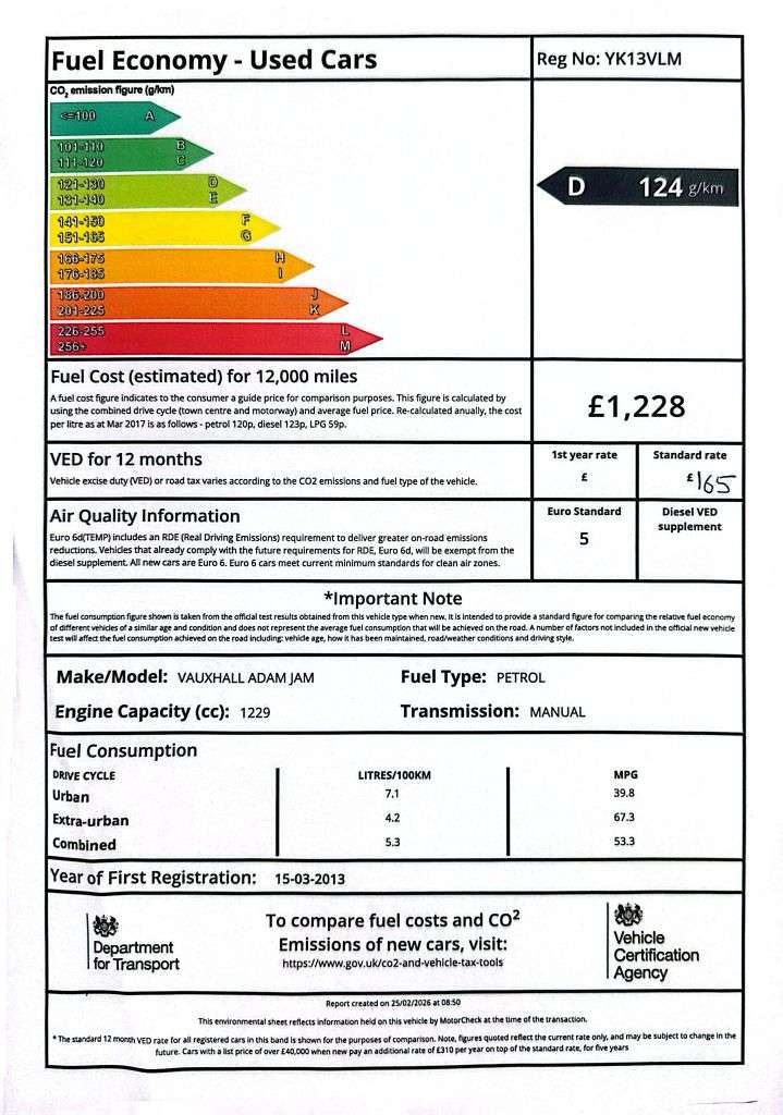 2013 VAUXHALL ADAM 2013 VAUXHALL ADAM