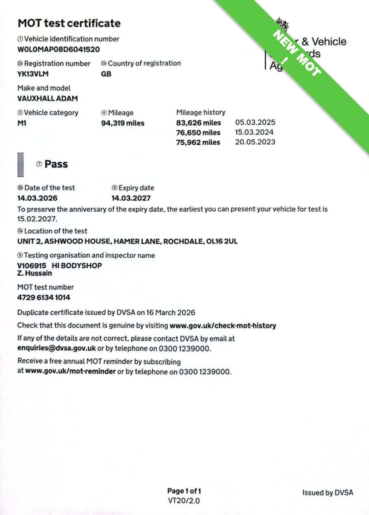 2013 VAUXHALL ADAM 2013 VAUXHALL ADAM