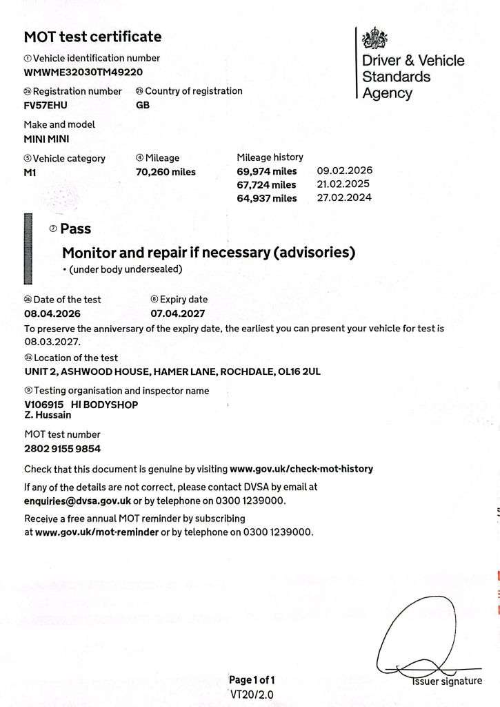 2007 MINI HATCH 2007 MINI HATCH