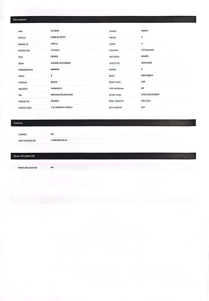 2013 FORD KA 2013 FORD KA