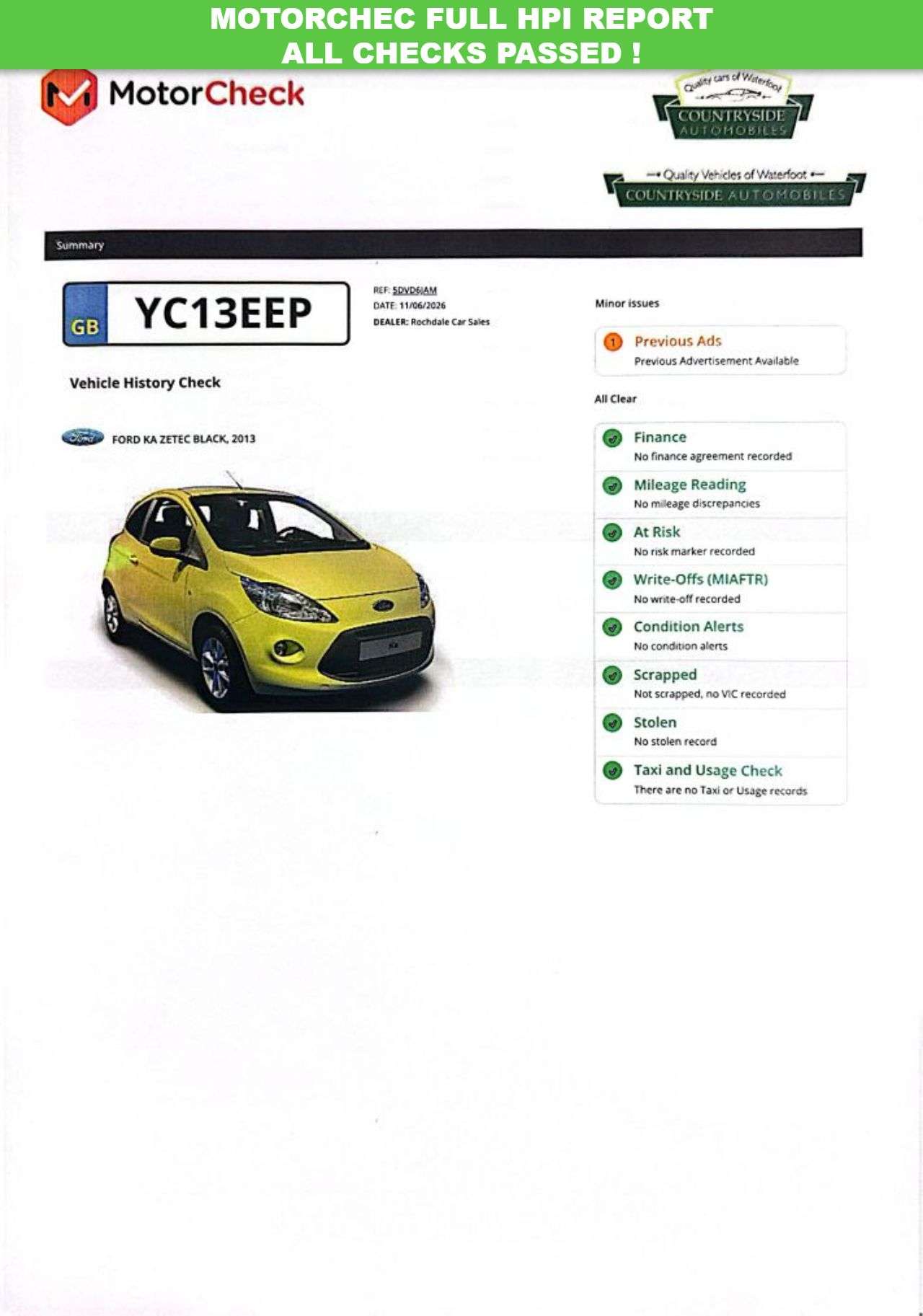2013 FORD KA 2013 FORD KA