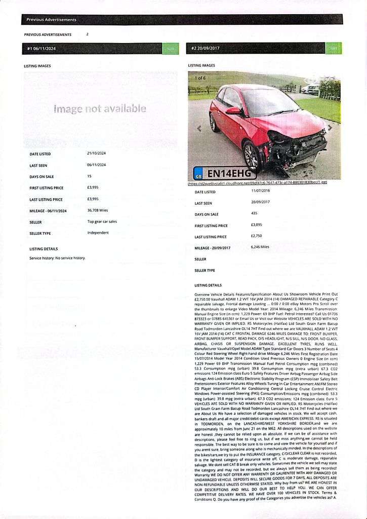 2014 VAUXHALL ADAM 2014 VAUXHALL ADAM