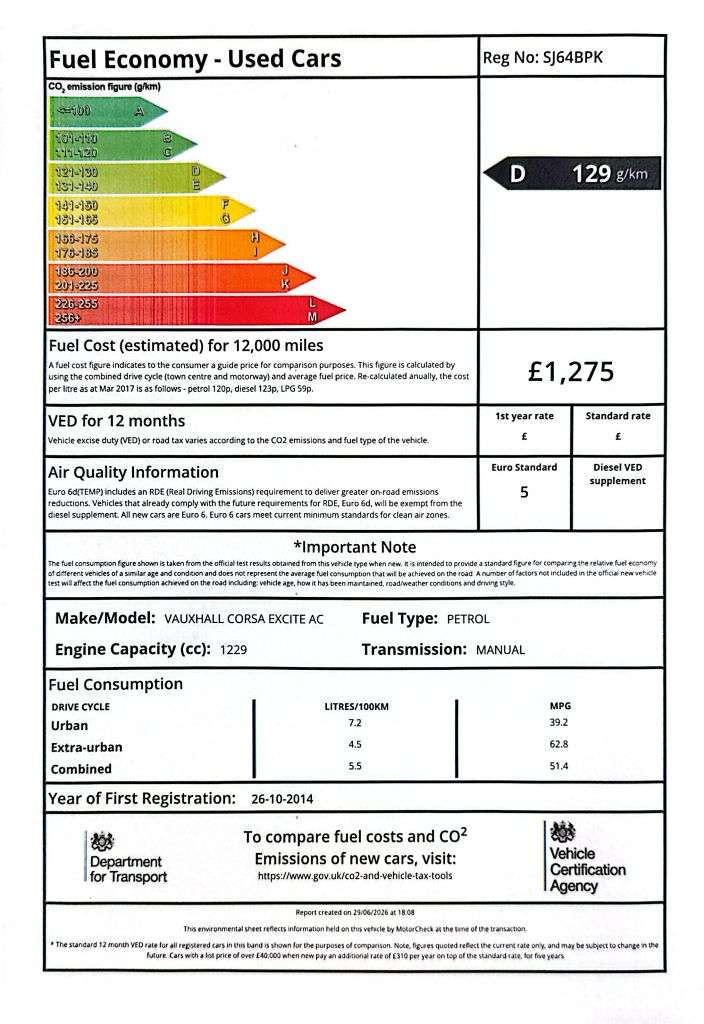 2014 VAUXHALL CORSA 2014 VAUXHALL CORSA