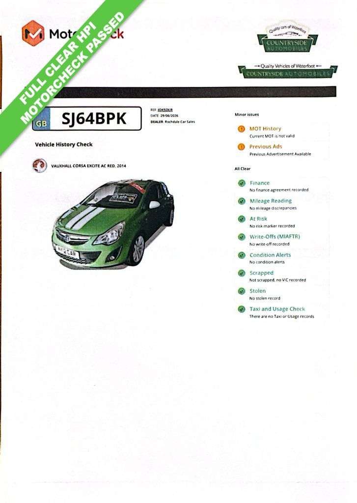 2014 VAUXHALL CORSA 2014 VAUXHALL CORSA
