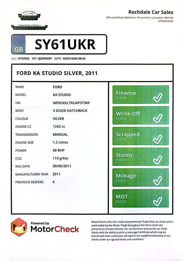 2011 FORD KA 2011 FORD KA