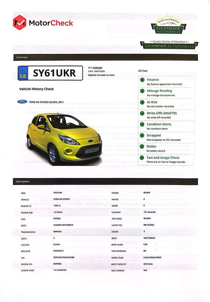 2011 FORD KA 2011 FORD KA