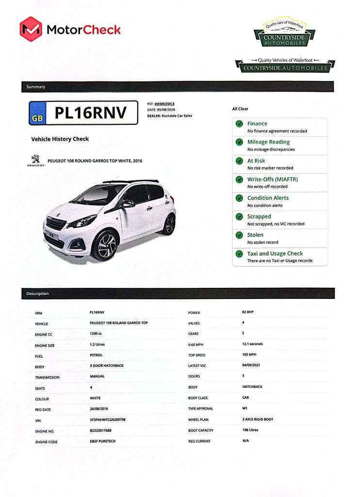 2016 PEUGEOT 108 2016 PEUGEOT 108