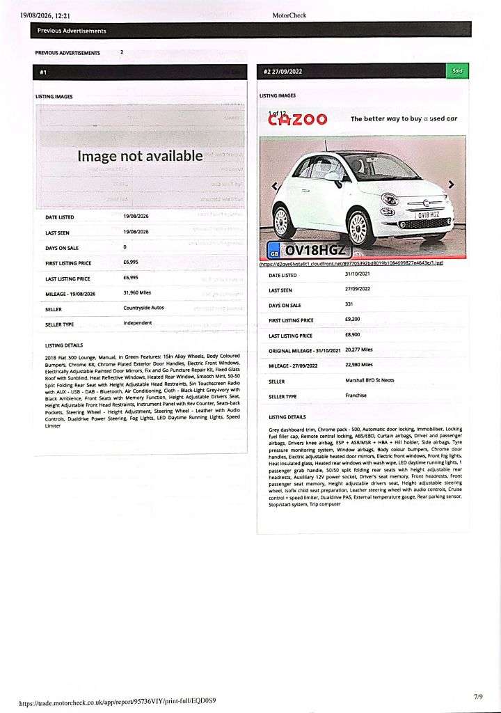 2018 FIAT 500 2018 FIAT 500