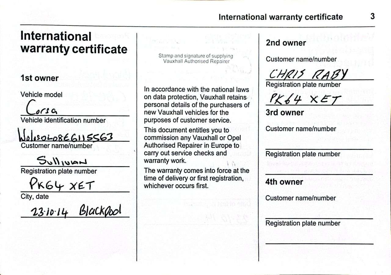2014 VAUXHALL CORSA 2014 VAUXHALL CORSA
