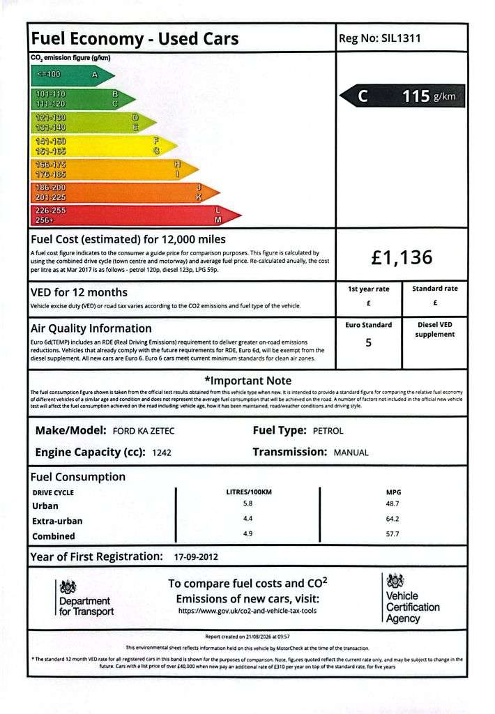 2012 FORD KA 2012 FORD KA