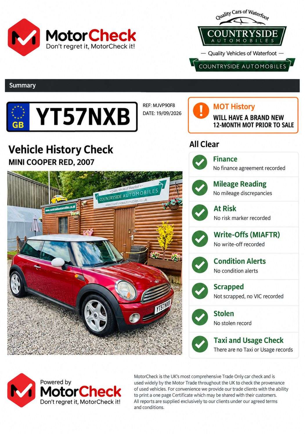 2007 MINI HATCH 2007 MINI HATCH