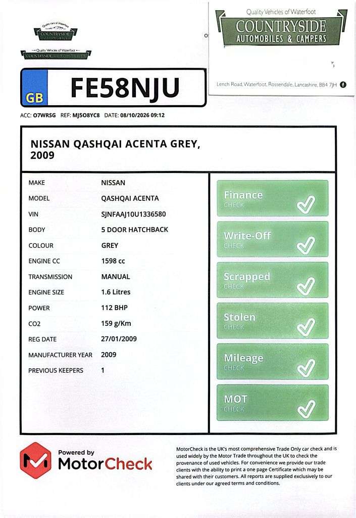 2009 NISSAN QASHQAI 2009 NISSAN QASHQAI