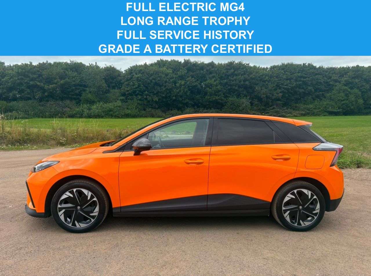A 2023 MG MG 4 64kWh Trophy Long Range Hatchback 5dr Electric Auto (203 ps) A 2023 MG MG 4 64kWh Trophy Long Range Hatchback 5dr Electric Auto (203 ps)