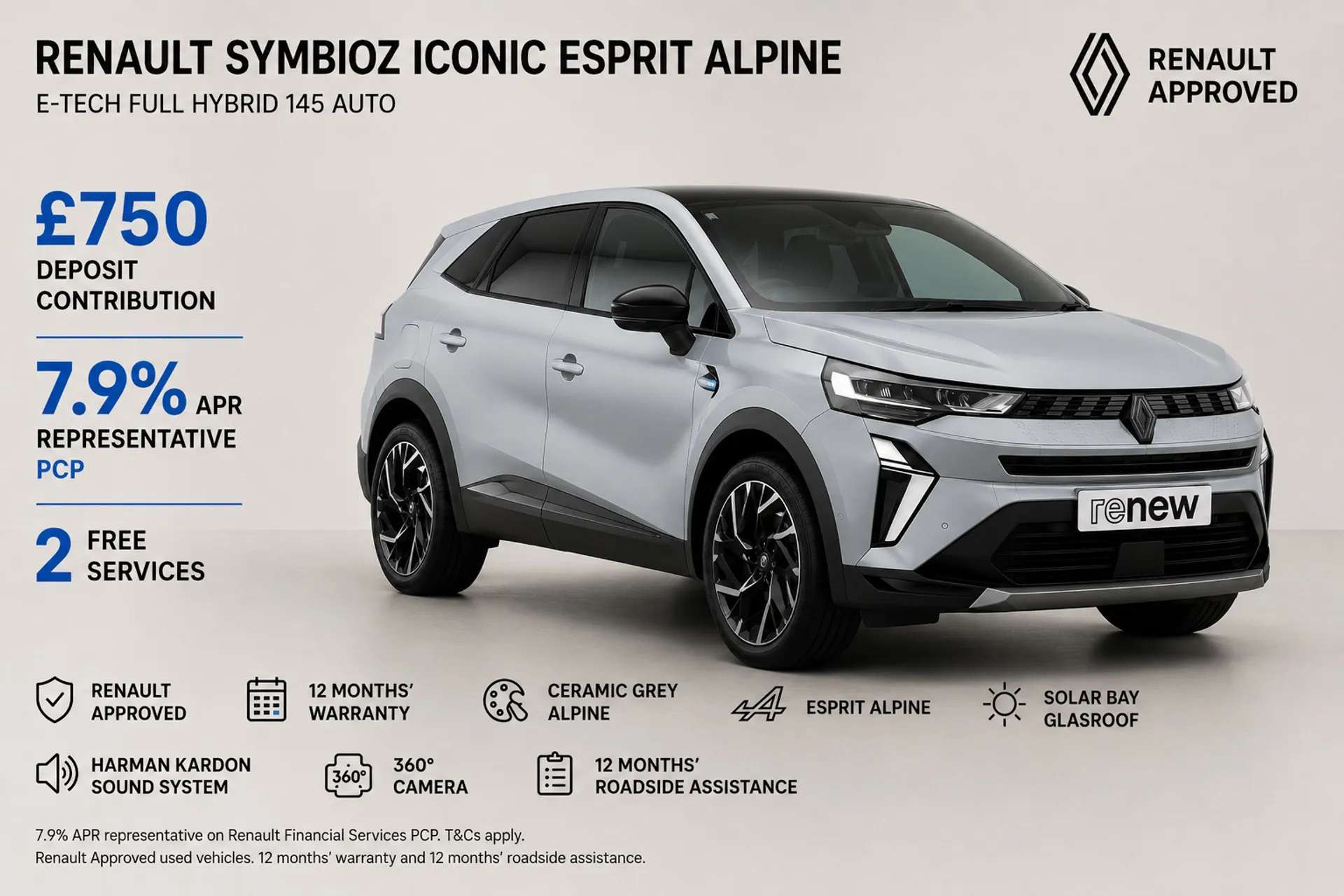 A 2025 RENAULT SYMBIOZ 1.6 E-Tech FHEV 145 Iconic Esprit Alpine 5dr Auto A 2025 RENAULT SYMBIOZ 1.6 E-Tech FHEV 145 Iconic Esprit Alpine 5dr Auto