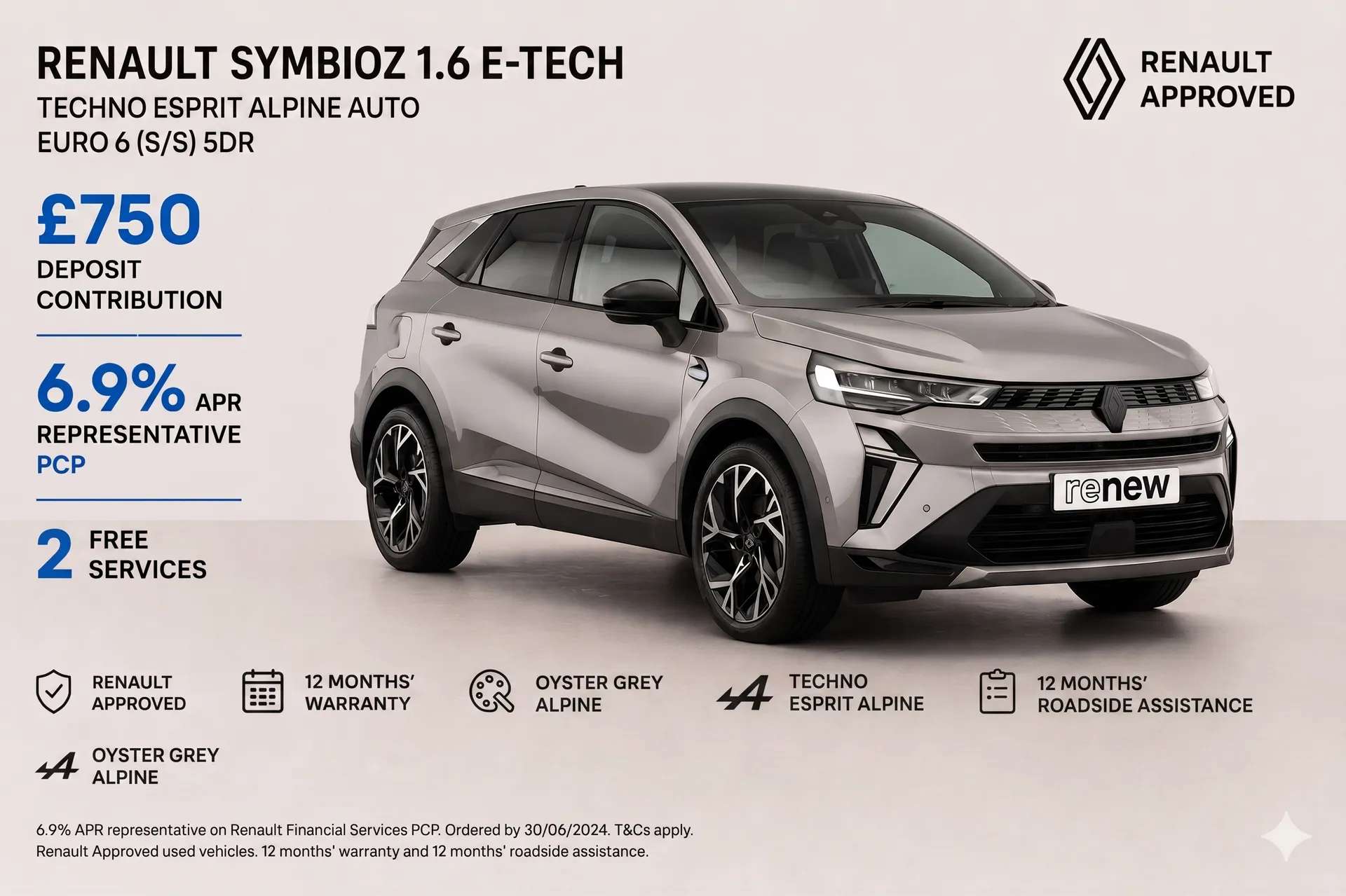 A 2025 RENAULT SYMBIOZ 1.6 E-Tech FHEV 145 Iconic Esprit Alpine 5dr Auto A 2025 RENAULT SYMBIOZ 1.6 E-Tech FHEV 145 Iconic Esprit Alpine 5dr Auto